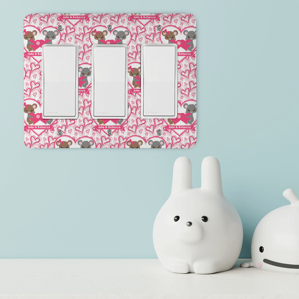 Valentine's Day Rocker Light Switch Covers - Triple - IN CONTEXT