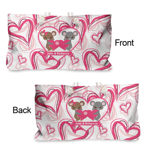 Valentine's Day Large Rope Tote - From & Back View