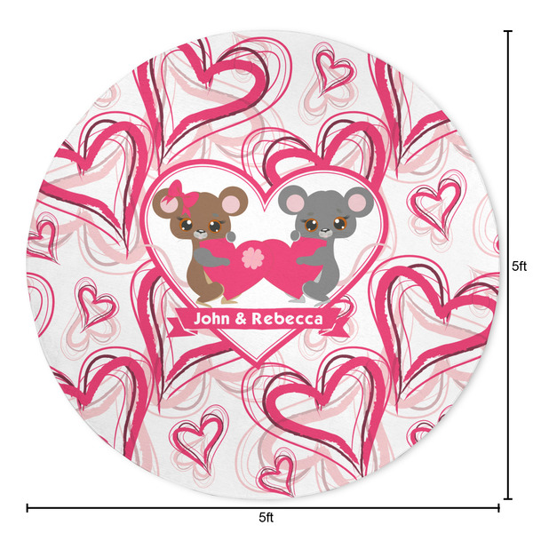 Valentine's Day Round Area Rug - Size