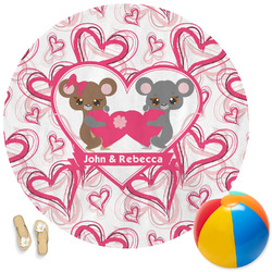 Valentine's Day Round Beach Towel (Personalized)