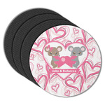 Valentine's Day Round Rubber Backed Coasters - Set of 4 (Personalized)