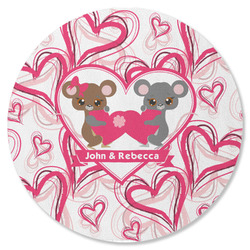 Valentine's Day Round Rubber Backed Coaster (Personalized)