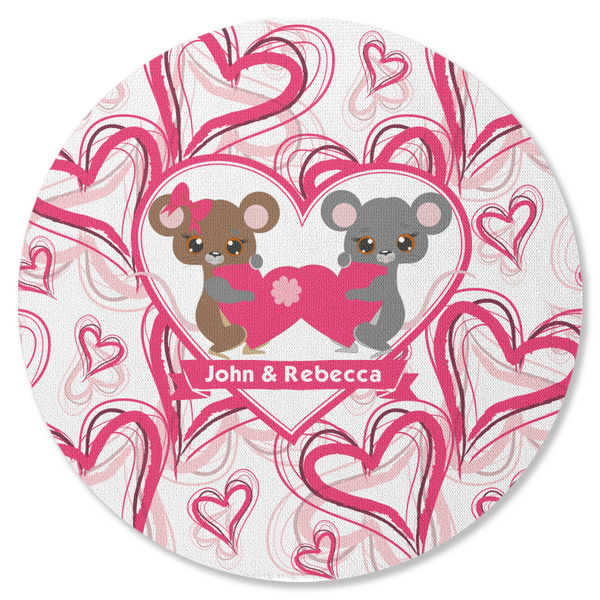 Valentine's Day Round Coaster Rubber Back - Single