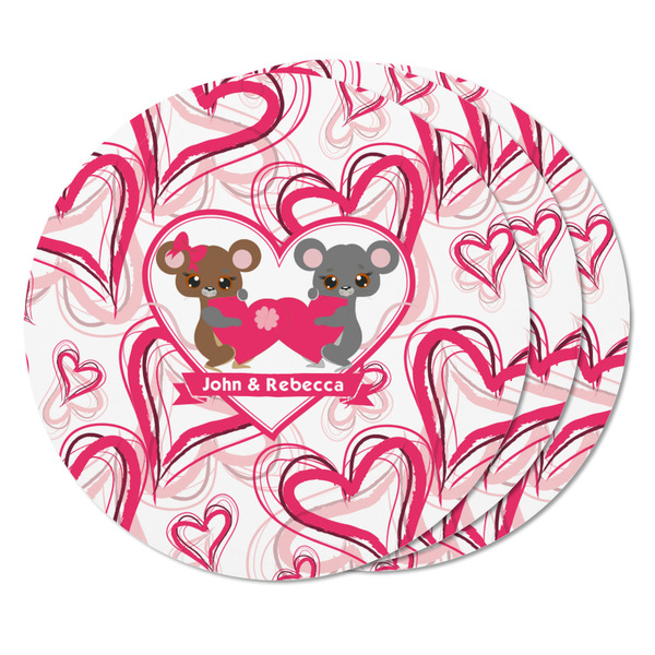 Valentine's Day Round Fridge Magnet - THREE