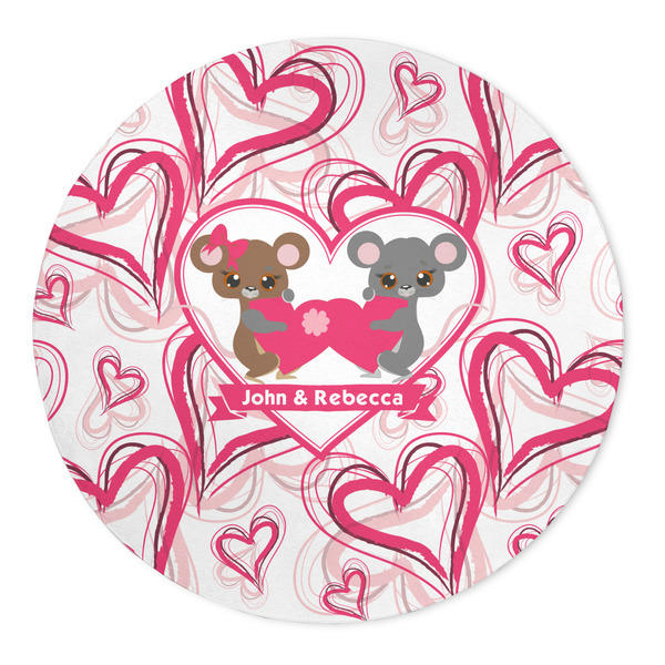 Custom Valentine's Day 5' Round Indoor Area Rug (Personalized)