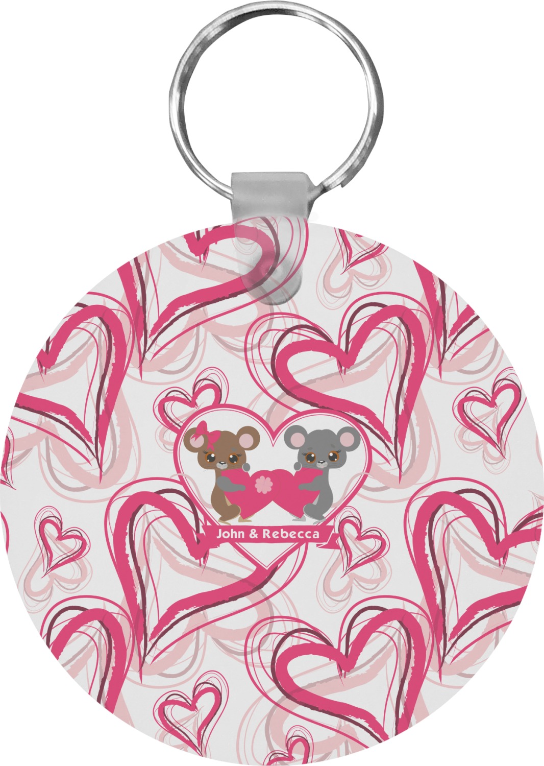 Valentine's Day Round Keychain (Personalized) YouCustomizeIt