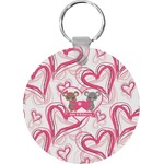 Valentine's Day Round Plastic Keychain (Personalized)