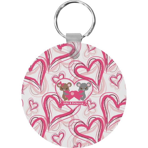 Custom Valentine's Day Round Plastic Keychain (Personalized)