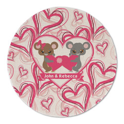 Valentine's Day Round Linen Placemat (Personalized)