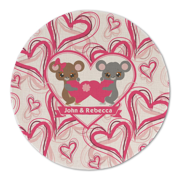 Custom Valentine's Day Round Linen Placemat (Personalized)