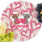 Valentine's Day Round Linen Placemats - Front (w flowers)
