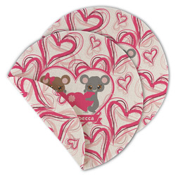 Valentine's Day Round Linen Placemat - Double Sided - Set of 4 (Personalized)