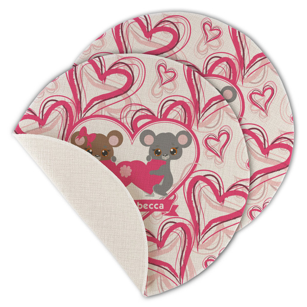 Valentine's Day Round Linen Placemats - MAIN (Single Sided)