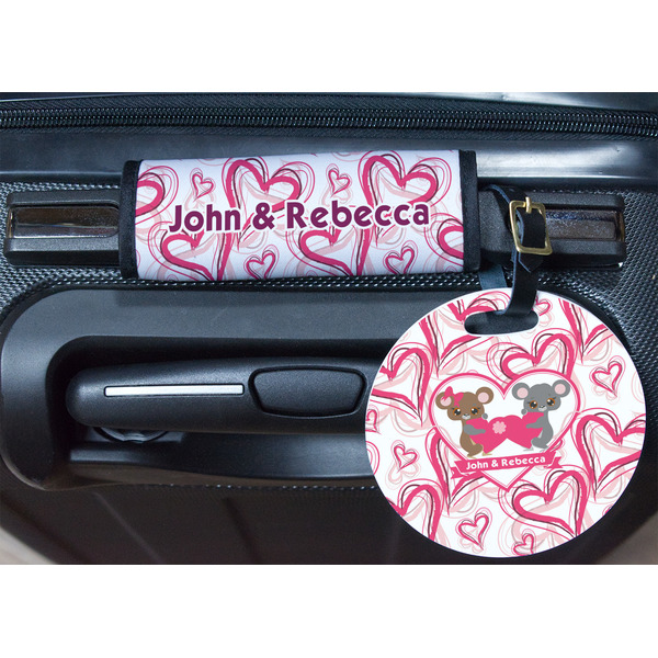 Valentine's Day Round Luggage Tag & Handle Wrap - In Context
