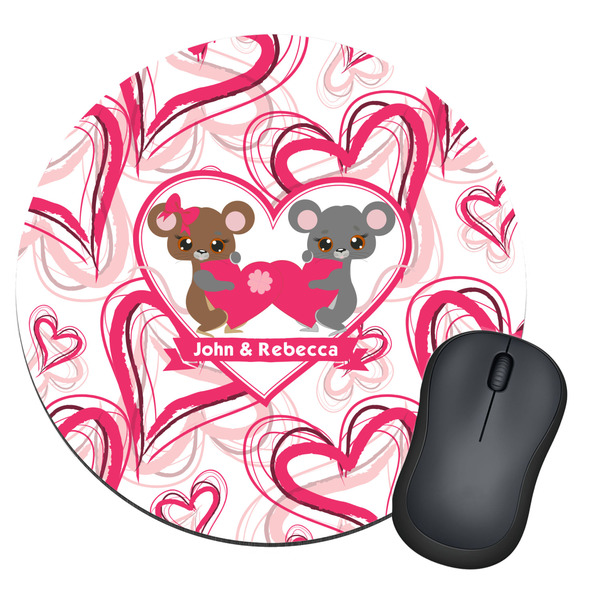 Custom Valentine's Day Round Mouse Pad (Personalized)