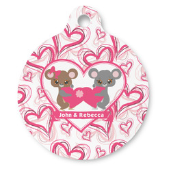 Valentine's Day Round Pet ID Tag - Large (Personalized)