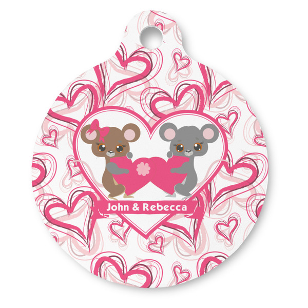 Custom Valentine's Day Round Pet ID Tag - Large (Personalized)