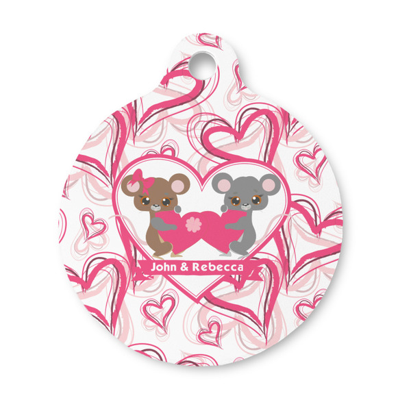 Custom Valentine's Day Round Pet ID Tag - Small (Personalized)