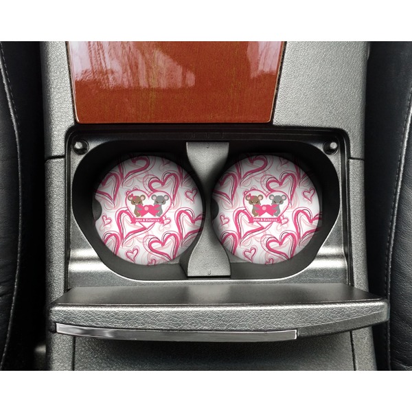Valentine's Day Sandstone Car Coaster - In Cup Holder