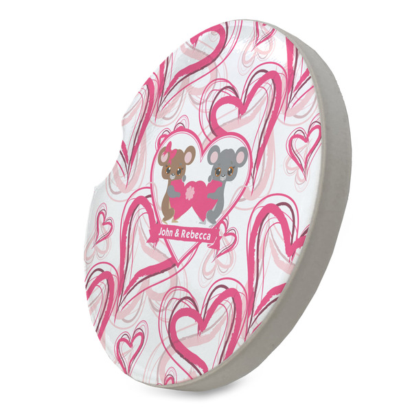 Valentine's Day Sandstone Car Coaster - STANDING ANGLE