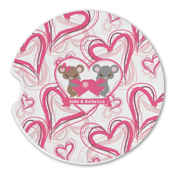 Custom Valentine's Day Sandstone Car Coaster - Single (Personalized)