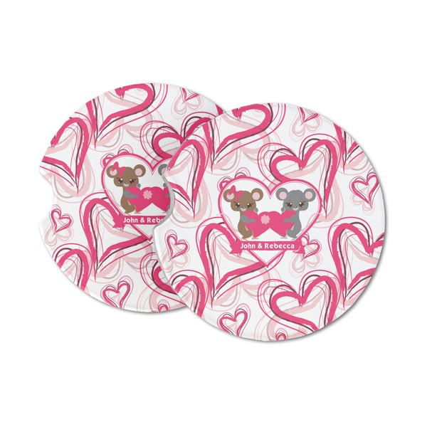 Custom Valentine's Day Sandstone Car Coasters - Set of 2 (Personalized)