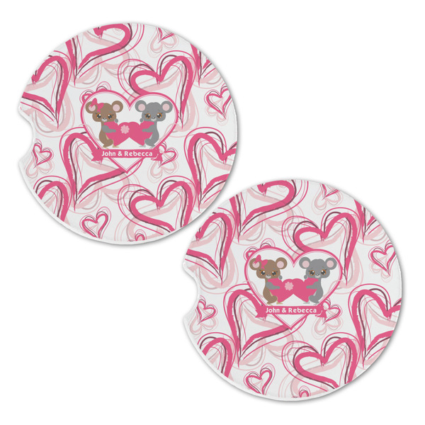 Valentine's Day Sandstone Car Coasters - Set of 2