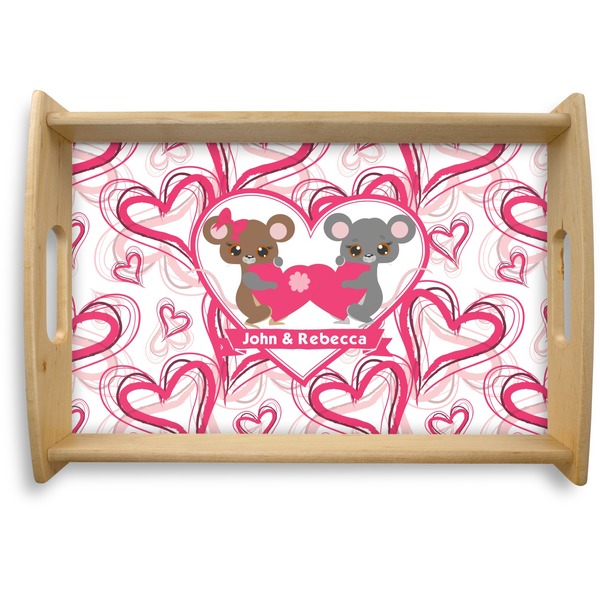 Custom Valentine's Day Natural Wooden Tray - Small (Personalized)