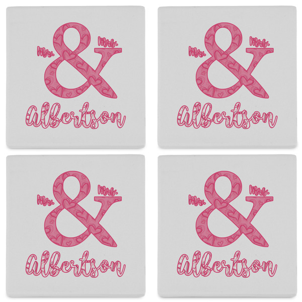 Valentine's Day Set of 4 Sandstone Coasters - See All 4 View