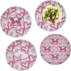 Valentine's Day Set of 4 Glass Lunch / Dinner Plate 10" (Personalized)