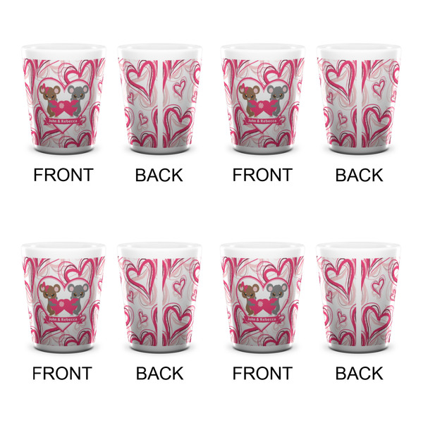 Valentine's Day Shot Glass - White - Set of 4 - APPROVAL