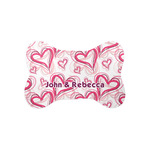 Valentine's Day Bone Shaped Dog Food Mat (Small) (Personalized)