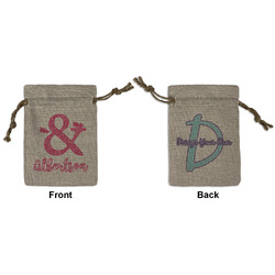 Valentine's Day Small Burlap Gift Bag - Front & Back (Personalized)