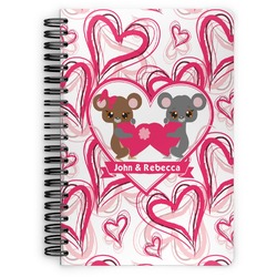 Valentine's Day Spiral Notebook - 7x10 w/ Couple's Names