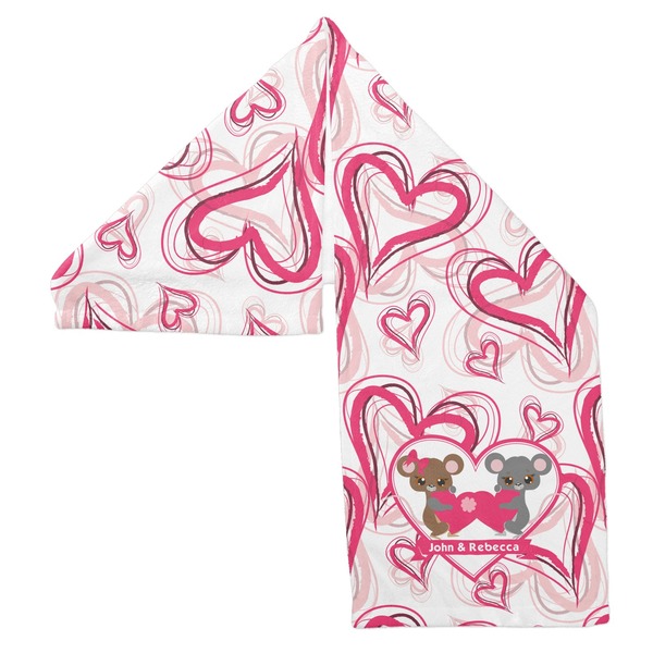 Valentine's Day Sports Towel Folded - Both Sides Showing