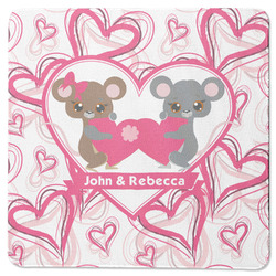 Valentine's Day Square Rubber Backed Coaster (Personalized)