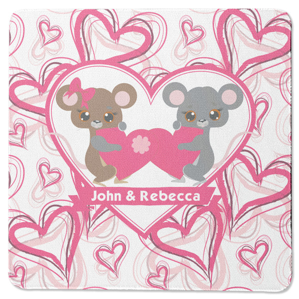 Custom Valentine's Day Square Rubber Backed Coaster (Personalized)