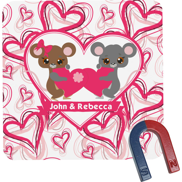 Custom Valentine's Day Square Fridge Magnet (Personalized)