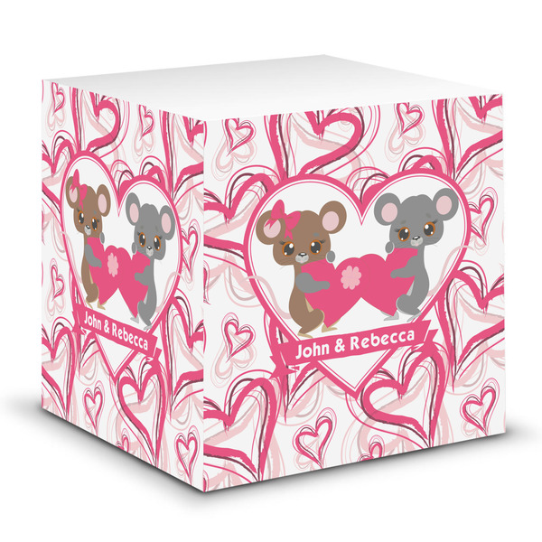 Custom Valentine's Day Sticky Note Cube w/ Couple's Names