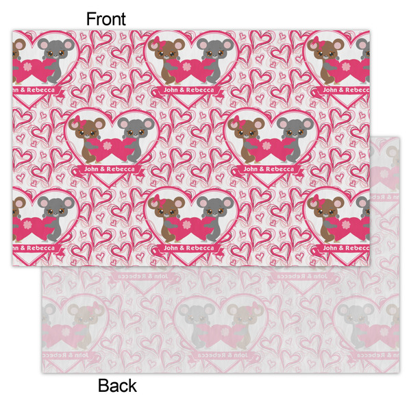 Valentine's Day Tissue Paper - Lightweight - Small - Front & Back