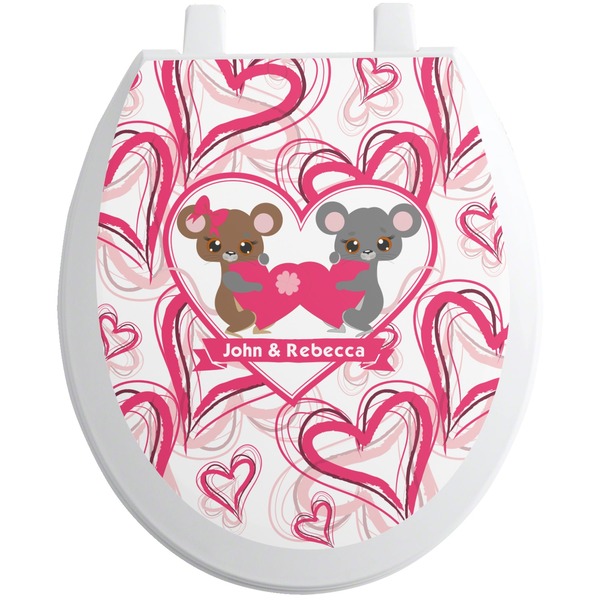 Custom Valentine's Day Toilet Seat Decal - Round (Personalized)