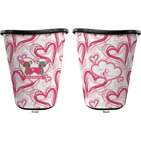 Valentine's Day Trash Can Black - Front and Back - Apvl