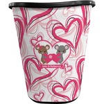 Valentine's Day Waste Basket - Single Sided (Black) (Personalized)