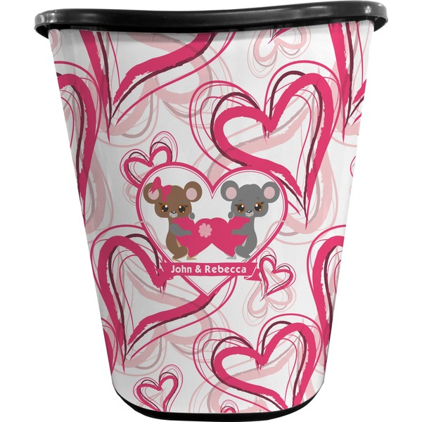 Custom Valentine's Day Waste Basket - Double Sided (Black) (Personalized)