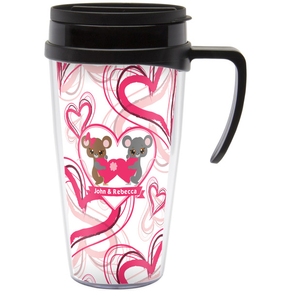 Custom Valentine's Day Acrylic Travel Mug with Handle (Personalized)