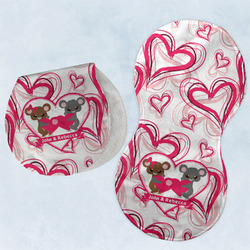 Valentine's Day Burp Pads - Velour - Set of 2 w/ Couple's Names
