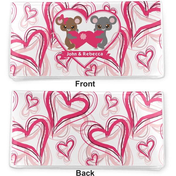 Valentine's Day Vinyl Check Book Cover - Front and Back
