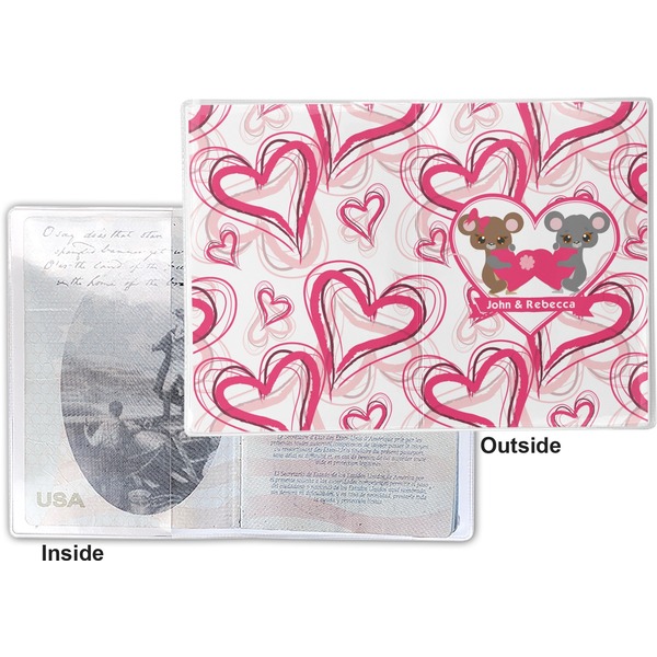 Valentine's Day Vinyl Passport Holder - Flat Front and Back