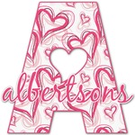 Valentine's Day Name & Initial Decal - Custom Sized (Personalized)