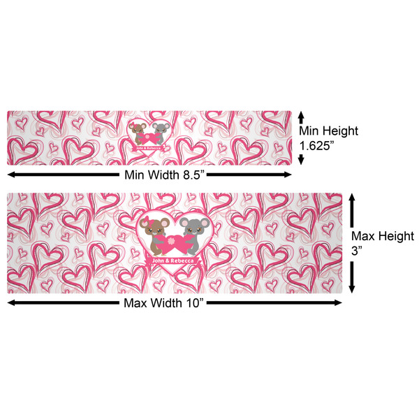 Valentine's Day Water Bottle Labels w/ Dimensions